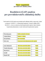 Rozdielová (GAP) analýza pre prevádzkovateľa základnej služby