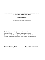 Samofinancovanie a stratégia udržateľnosti neziskovej organizácie